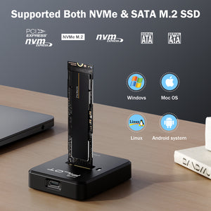 M.2 NVMe & SATA to USB C Docking Station - Plastic